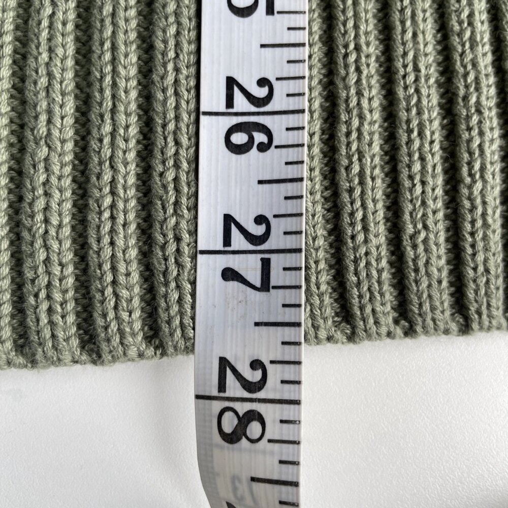 Aerie Bistro Roll Neck Relaxed Sweater Women's L Olive Green Striped Cotton NWOT - Picture 12 of 16